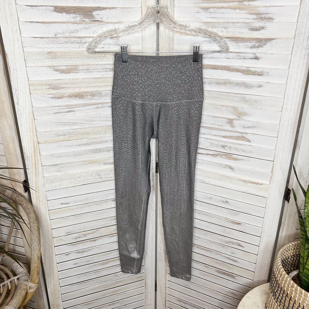 Beyond YOGA Women's Drip Drop High Waisted 7/8 Legging Silver Gray XS